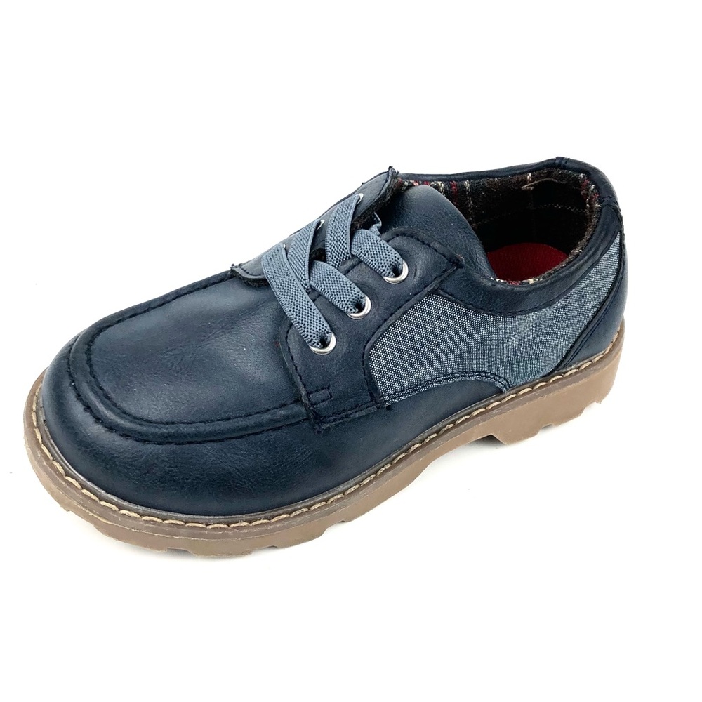 Lily & Dan Boys Navy Leather No Toe Oxfords Sz 11-12